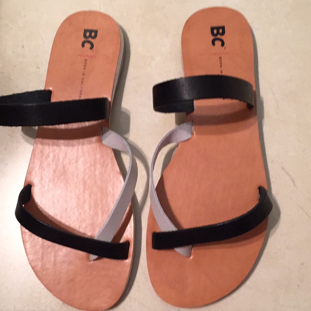 BC footwear black /white sandals sz7.5